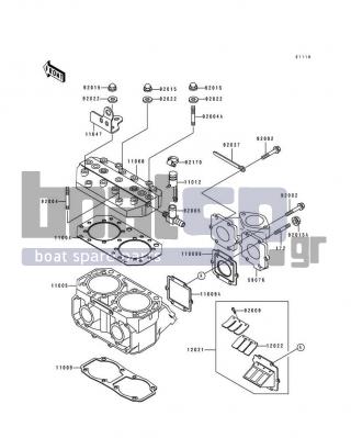 KAWASAKI - 550 SX 1994 - Engine/Transmission - Cylinder Head/Cylinder