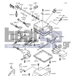 KAWASAKI - 750 SS 1994 - Frame - Ignition System(JH750-A1/A2/A3) - 21130-3706 - CAP-SPARK PLUG