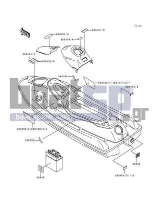 KAWASAKI - 750 SS 1994 - Frame - Labels - 56040-3969 - LABEL-WARNING,BREAK-IN