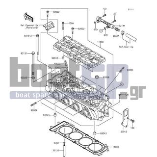 KAWASAKI - ULTRA LX 2013 - Κινητήρας/Κιβώτιο Ταχυτήτων - Cylinder Head - 130BD0818 - BOLT-FLANGED,8X18