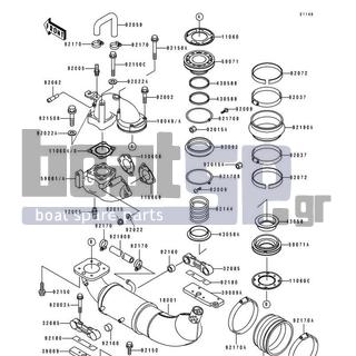 KAWASAKI - 750 SS 1994 - Exhaust - Muffler(s) - 92150-3819 - BOLT,10X50