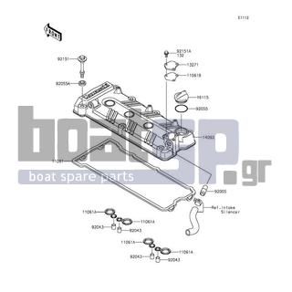 KAWASAKI - ULTRA LX 2013 - Engine/Transmission - Cylinder Head Cover - 11061-0105 - GASKET,SPARK PLUG HOLE