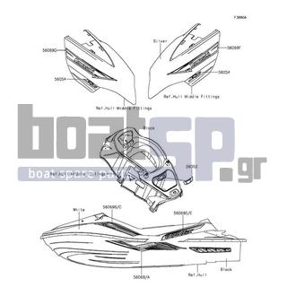 KAWASAKI - ULTRA LX 2013 - Body Parts - Decals(White)(KDF)