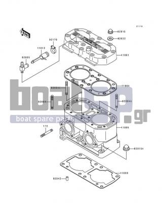 KAWASAKI - 750 SX 1994 - Κινητήρας/Κιβώτιο Ταχυτήτων - Cylinder Head/Cylinder