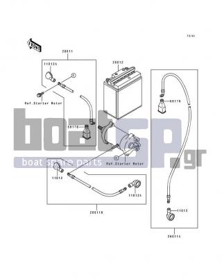 KAWASAKI - 750 SX 1994 - Electrical - Electrical Equipment - 26011-3789 - WIRE-LEAD,BATTERY-SWITCH