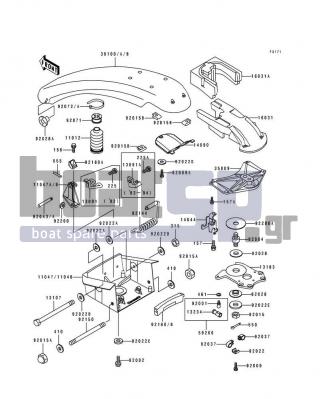 KAWASAKI - 750 SX 1994 - Body Parts - Handle Pole(JS750-A1/A2/A3) - 92043-3739 - PIN