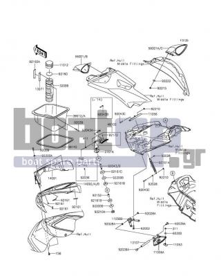 KAWASAKI - ULTRA LX 2013 - Frame - Hull Front Fittings