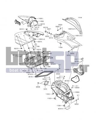 KAWASAKI - ULTRA LX 2013 - Frame - Hull Middle Fittings