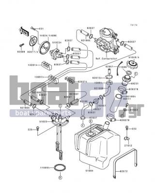 KAWASAKI - SC 1994 - Body Parts - Fuel Tank - 92072-3709 - BAND,L=544