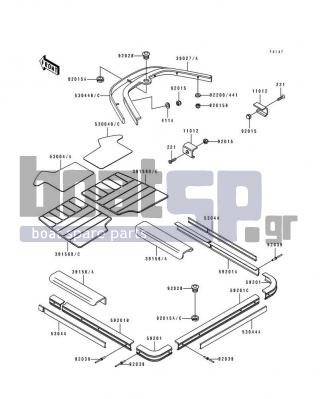 KAWASAKI - SC 1994 - Body Parts - Pads - 59201-3728 - BUMPER,SIDE,RH