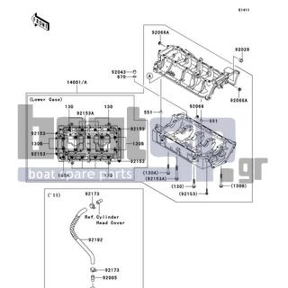 KAWASAKI - STX-15F 2012 - Engine/Transmission - Crankcase - 92153-3711 - BOLT,10X85