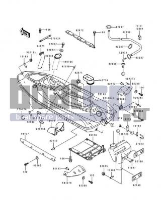 KAWASAKI - ST 1994 - Frame - Hull - 11047-3774 - BRACKET,RR DUCT