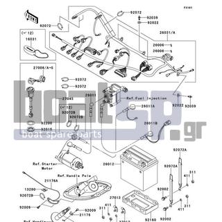 KAWASAKI - STX-15F 2012 - Electrical - Electrical Equipment(ABF-AEF) - 411S0600 - WASHER-PLAIN,6MM