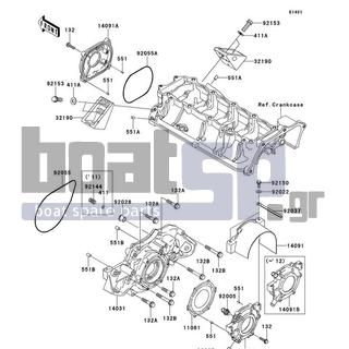 KAWASAKI - STX-15F 2012 - Κινητήρας/Κιβώτιο Ταχυτήτων - Engine Cover(s) - 92150-3729 - BOLT,6X18