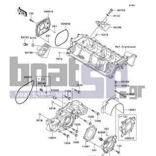 KAWASAKI - STX-15F 2012 - Engine/Transmission - Engine Cover(s) - 92153-3722 - BOLT,FLANGED,8X30