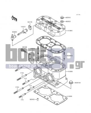 KAWASAKI - SUPER SPORT XI 1994 - Κινητήρας/Κιβώτιο Ταχυτήτων - Cylinder Head/Cylinder