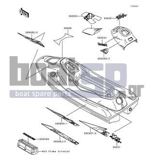 KAWASAKI - SUPER SPORT XI 1994 - Body Parts - Decals(JH750-B2/B3) - 56060-1823 - PATTERN,HATCH COVER