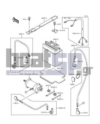 KAWASAKI - SUPER SPORT XI 1994 - Electrical - Electrical Equipment - 92075-3714 - DAMPER,BATTERY