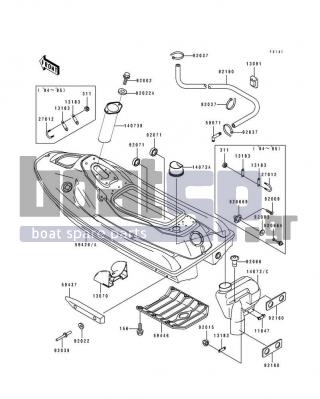 KAWASAKI - SUPER SPORT XI 1994 - Frame - Hull - 92015-3755 - NUT,CAP,6MM