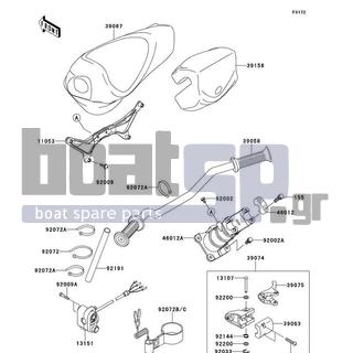 KAWASAKI - STX-15F 2012 - Body Parts - Handlebar - 92200-3738 - WASHER