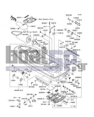 KAWASAKI - STX-15F 2012 - Frame - Hull - 39145-3768 - TRIM-SEAL,JET PUMP COVER