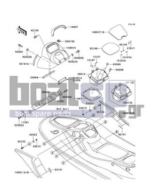 KAWASAKI - STX-15F 2012 - Frame - Hull Middle Fittings(ABF-AEF) - 92002-3714 - BOLT,6X25