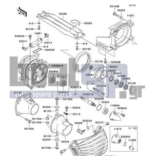 KAWASAKI - STX-15F 2012 - Frame - Jet Pump - 610A0408 - ROLLER,4X8