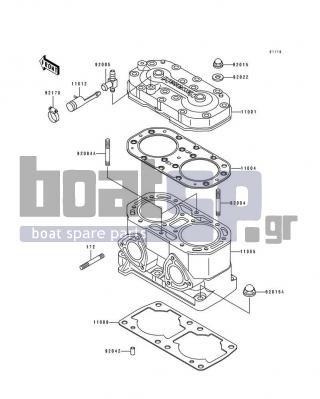 KAWASAKI - TS 1994 - Engine/Transmission - Cylinder Head/Cylinder