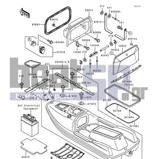 KAWASAKI - TS 1994 - Frame - Hull - 92093-3725 - SEAL,STORAGE CASE