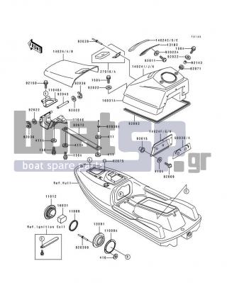 KAWASAKI - TS 1994 - Frame - Hull Fittings - 11046-3838 - BRACKET,HATCH COVER