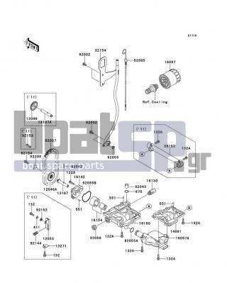 KAWASAKI - STX-15F 2012 - Κινητήρας/Κιβώτιο Ταχυτήτων - Oil Pump - 16097-0007 - FILTER-ASSY-OIL