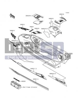 KAWASAKI - XIR 1994 - Body Parts - Decals - 56061-3703 - PATTERN,DECK,LH