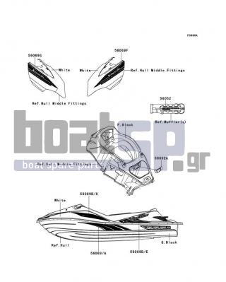 KAWASAKI - ULTRA 300LX 2012 - Body Parts - Decals(White)(JCF)