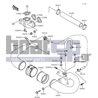 KAWASAKI - XIR 1994 - Exhaust - Muffler(s) - 92037-3009 - CLAMP