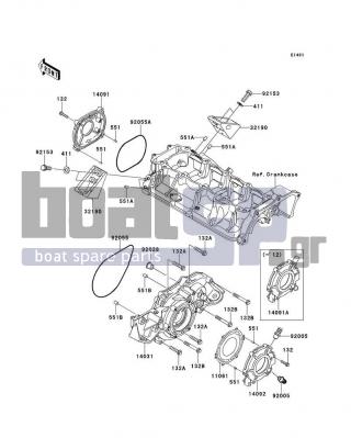 KAWASAKI - ULTRA 300LX 2012 - Engine/Transmission - Engine Cover(s) - 92055-3761 - RING-O,196X3