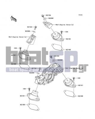 KAWASAKI - ULTRA 300LX 2012 - Κινητήρας/Κιβώτιο Ταχυτήτων - Engine Mount - 92200-3798 - WASHER,10.5X26X4