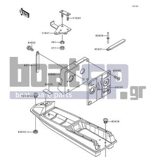 KAWASAKI - 550 SX 1993 - Frame - Hull Fittings - 11047-3743 - BRACKET,FUEL FILTER