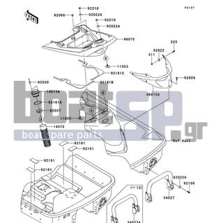 KAWASAKI - ULTRA 300LX 2012 - Frame - Hull Rear Fittings - 92161-3782 - DAMPER