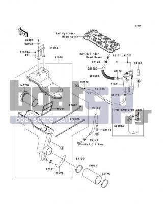 KAWASAKI - ULTRA 300LX 2012 - Frame - Intake Silencer - 411S0600 - WASHER-PLAIN,6MM