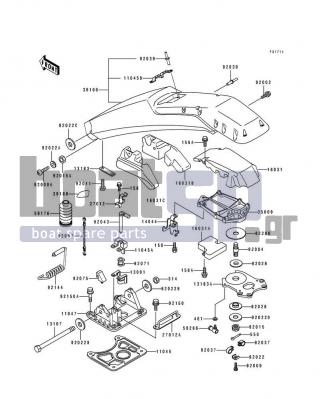 KAWASAKI - 650 SX 1993 - Body Parts - Handle Pole(KAW64651 91&NAMI.) - 92002-3728 - BOLT,6X16