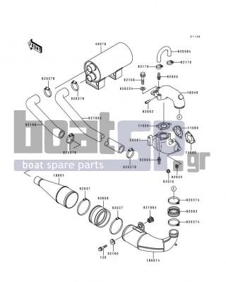 KAWASAKI - 650 SX 1993 - Exhaust - Muffler