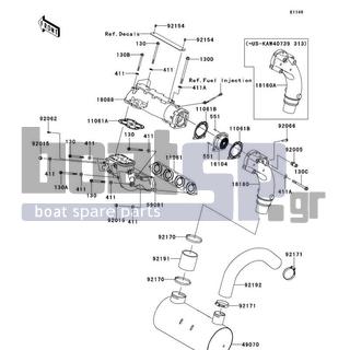 KAWASAKI - ULTRA 300LX 2012 - Exhaust - Muffler(s) - 11061-3762 - GASKET,PIPE EXHAUST