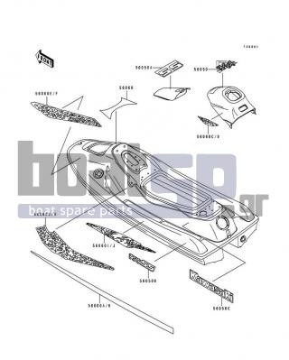 KAWASAKI - 750 SS 1993 - Body Parts - Decals(JH750-A2) - 56050-1792 - MARK,HATCH COVER,SS