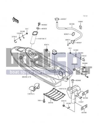 KAWASAKI - 750 SS 1993 - Frame - Hull - 92015-3755 - NUT,CAP,6MM