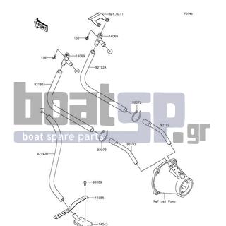KAWASAKI - ULTRA LX 2012 - Body Parts - Bilge System - 92192-3753 - TUBE,HULL-NOZZLE