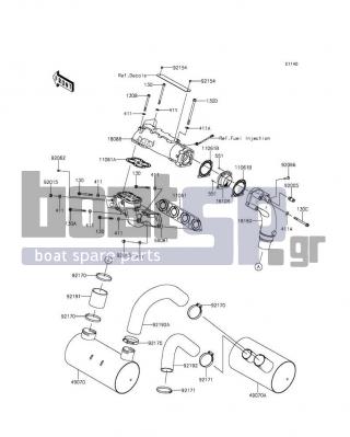 KAWASAKI - JET SKIΒ® ULTRAΒ® 310R 2016 - Εξατμίσεις - Muffler(s)