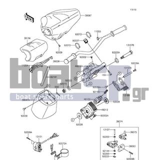 KAWASAKI - ULTRA LX 2012 - Body Parts - Handlebar(KCF-KEF) - 39058-3744-6Z - HANDLE-COMP,F.BLACK