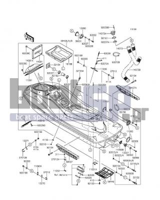 KAWASAKI - ULTRA LX 2012 - Frame - Hull - 92210-3707 - NUT