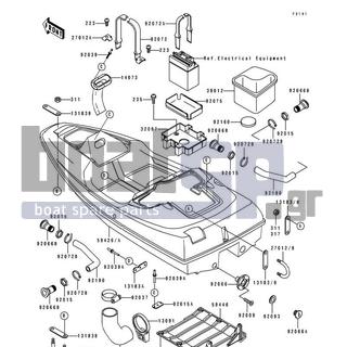 KAWASAKI - SC 1993 - Frame - Hull - 92190-3792 - TUBE,DRAIN