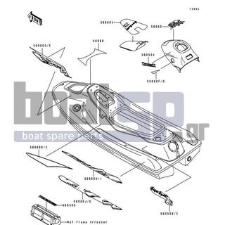 KAWASAKI - SUPER SPORT XI 1993 - Body Parts - Decals(JH750-B1) - 56050-1980 - MARK,HANDLE COVER,JET SKI